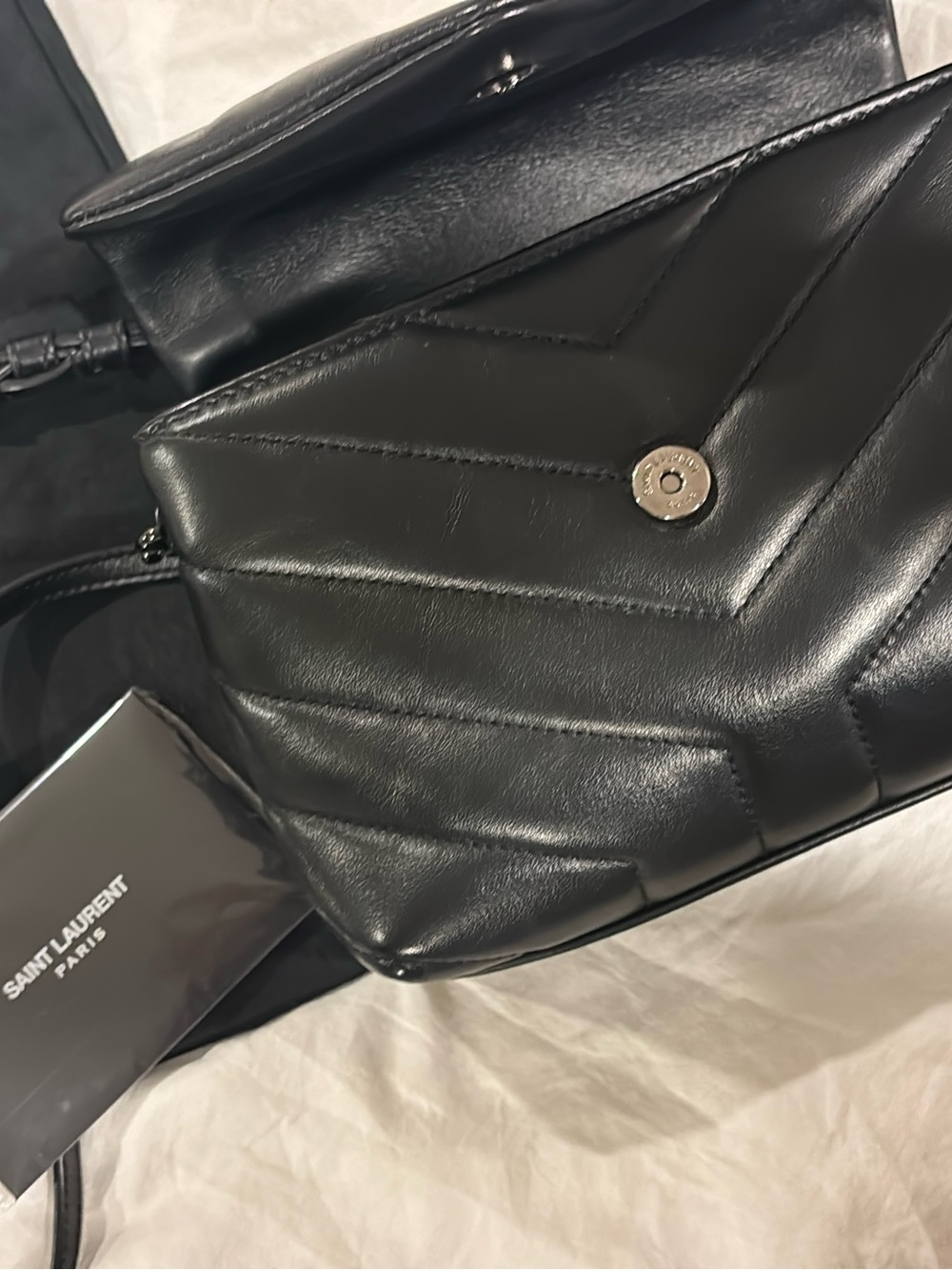 Yves Saint Laurent Black Quilted Leather Crossbody Bag